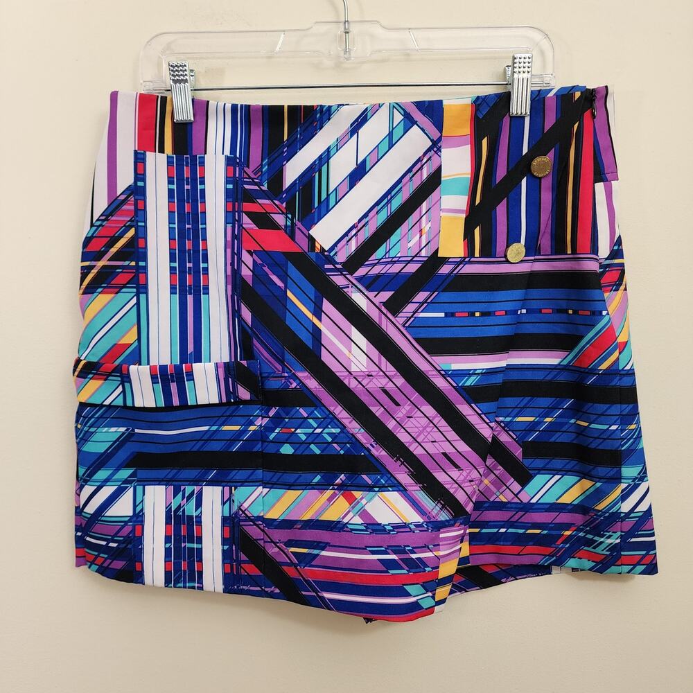 EP sports colorful abstract print golf skirt front shorts‎ back woman's size 10